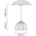 Eurolux Pendant Sunbeam Small White/Gold E27 1x40w - image 01