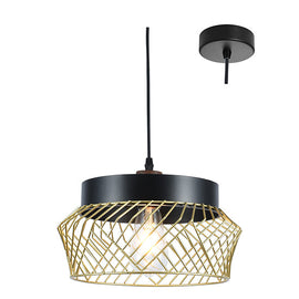 Eurolux Pendant Drum Gold E27 1x40w in Electrical & Lighting,Lighting,Interior Lighting