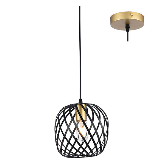 Eurolux Pendant Noir Elegance Small Black & Gold E27 1x40w in Electrical & Lighting,Lighting,Interior Lighting