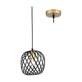 Eurolux Pendant Noir Elegance Small Black & Gold E27 1x40w - image 01
