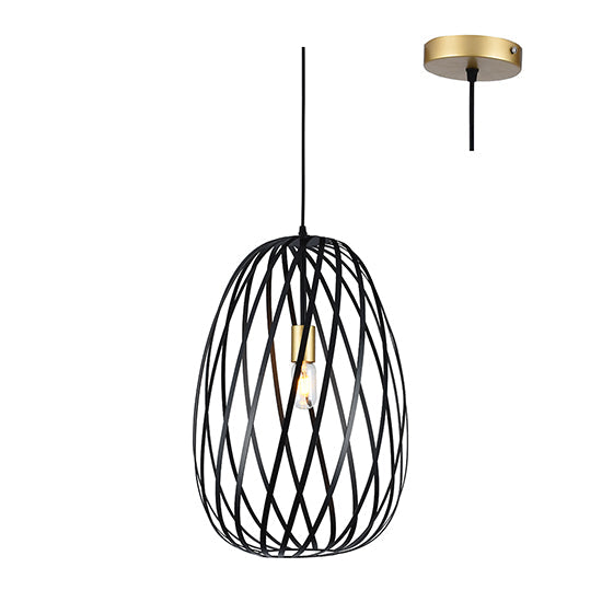 Eurolux Pendant Noir Elegance Medium Black & Gold E27 1x40w in Electrical & Lighting,Lighting,Interior Lighting
