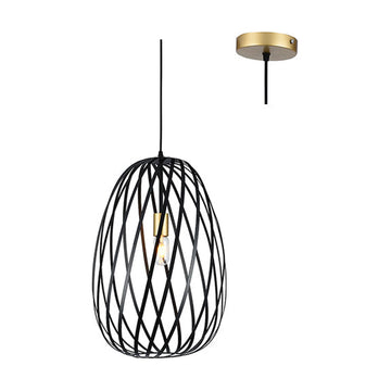 Eurolux Pendant Noir Elegance Medium Black & Gold E27 1x40w - image 01