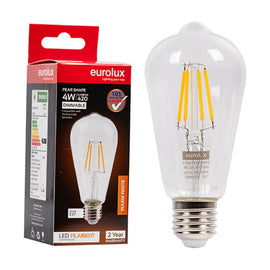 Eurolux LED Filament Globe Mini Pear 4w E27 3000K Dimmable - image 01
