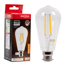 Eurolux LED Filament Globe Pear ST64 8w B22 3000K Dimmable in Electrical & Lighting,Lighting,Globes & Tubes