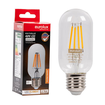 Eurolux LED Filament Globe Mini Tubular 4w E27 3000K Dimmable - image 01