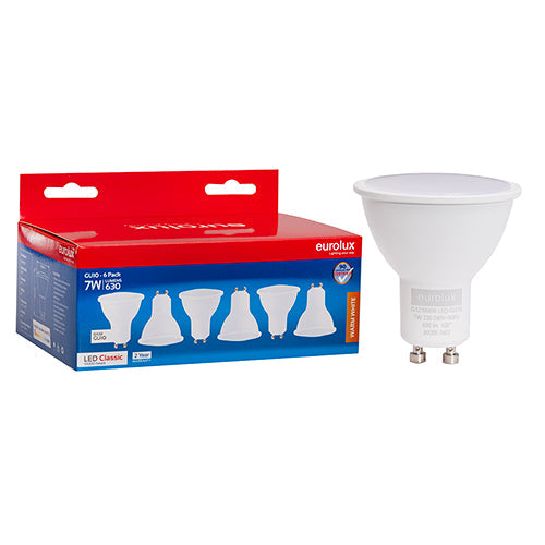 Eurolux LED GU10 7w 3000K 6 Pack N in Electrical & Lighting,Lighting,Globes & Tubes