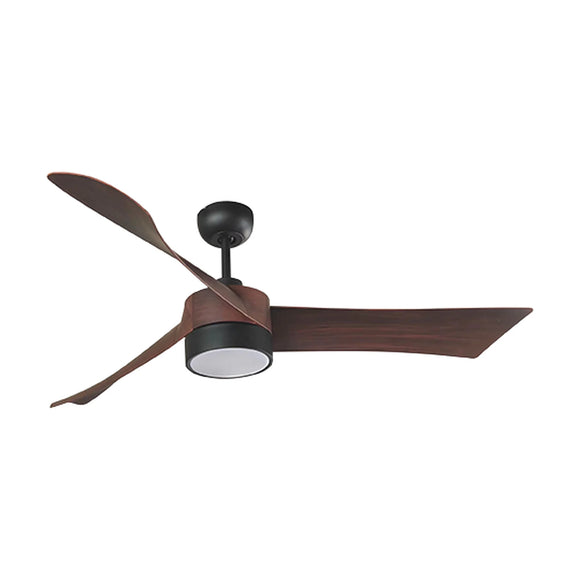 Eurolux Edge Ceiling Fan 3 Blades Matt Black & Dark Wood 40w - image 01