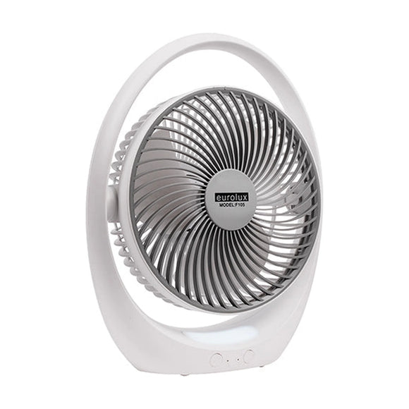 Eurolux Rechargeable LED Table Fan White & Grey - image 01