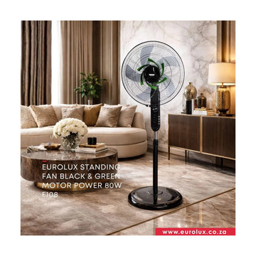 Eurolux Eurolux Standing Fan Black & Green 80w - image 02