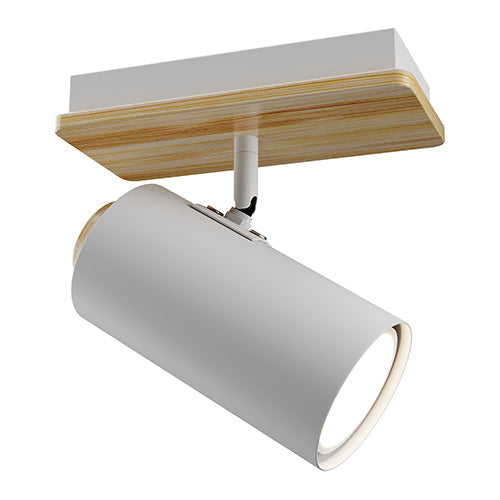 Eurolux Sol 1LT Spotlight 1 Light White/Wood GU10 1x5W in Electrical & Lighting,Lighting,Interior Lighting