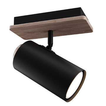 Eurolux Sol 1LT Spotlight Black/Wood GU10 1x5W in Electrical & Lighting,Lighting,Interior Lighting