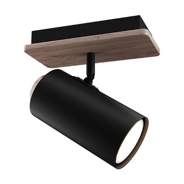 Eurolux Sol 1LT Spotlight Black/Wood GU10 1x5W - image 01