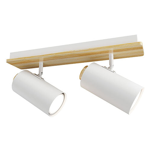 Eurolux Sol 2LT Spotlight 2 Light Bar White/Wood GU10 2x5W in Electrical & Lighting,Lighting,Interior Lighting