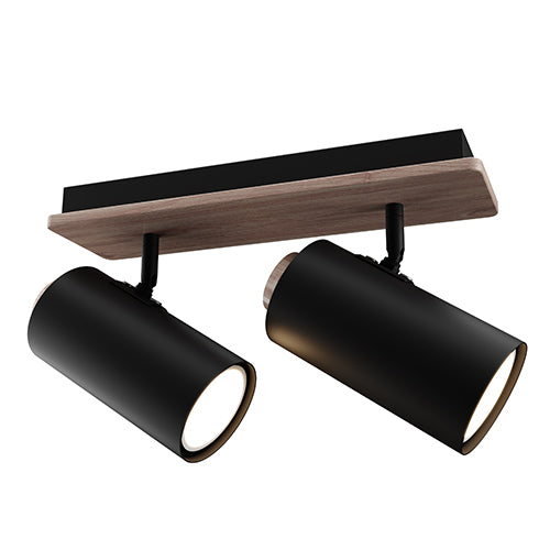 Eurolux Sol 2LT Spotlight 2 Light Bar Black/Wood GU10 2x5W in Electrical & Lighting,Lighting,Interior Lighting