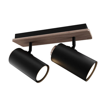 Eurolux Sol 2LT Spotlight 2 Light Bar Black/Wood GU10 2x5W - image 01