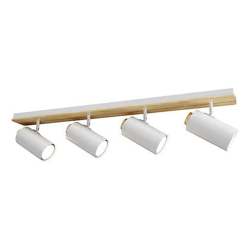 Eurolux Sol 4LT Spotlight 4 Light Bar White/Wood GU10 4x5W in Electrical & Lighting,Lighting,Interior Lighting