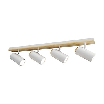 Eurolux Sol 4LT Spotlight 4 Light Bar White/Wood GU10 4x5W - image 01