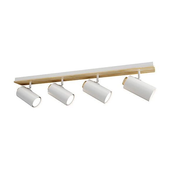 Eurolux Sol 4LT Spotlight 4 Light Bar White/Wood GU10 4x5W - image 01