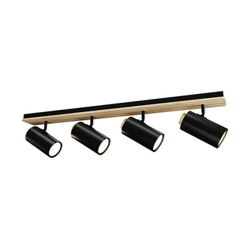 Eurolux Sol 4LT Spotlight 4 Light Bar Black/Wood GU10 4x5W - image 01