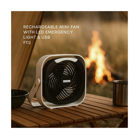 Eurolux Rechargeable Portable Mini Fan with LED Light & USB - image 02