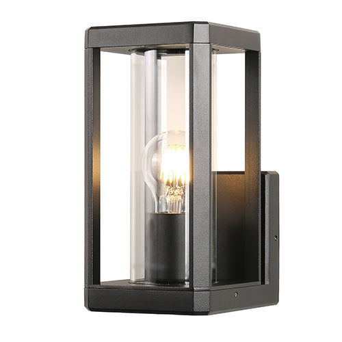 Eurolux Bhok Square Ali Outdoor Wall Light Black with Clear Glass in Electrical & Lighting,Lighting,Exterior Lighting