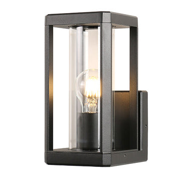 Eurolux Bhok Square Ali Outdoor Wall Light Black with Clear Glass in Electrical & Lighting,Lighting,Exterior Lighting