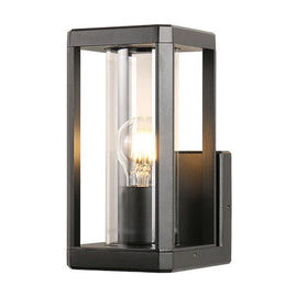 Eurolux Bhok Square Ali Outdoor Wall Light Black with Clear Glass - image 01