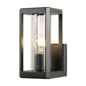 Eurolux Bhok Square Ali Outdoor Wall Light Black with Clear Glass - image 01