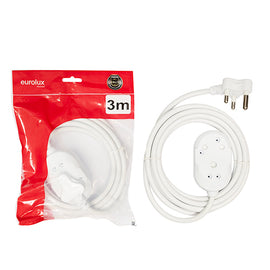 Eurolux sion Cord White 1.50mm 3m Back-to-Back Janus Coupler