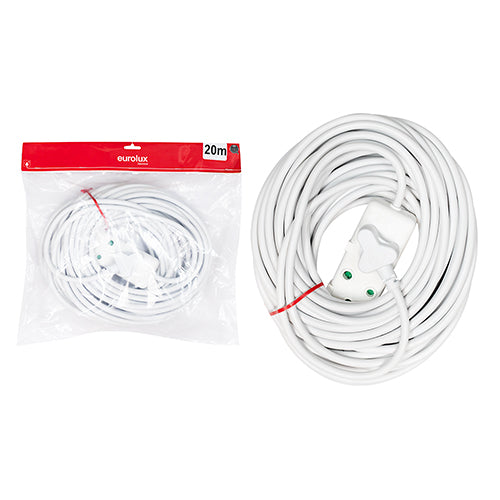 Eurolux 16A Side by Side Coupler Extension Lead (1.5mm x 3 Cores) 20M