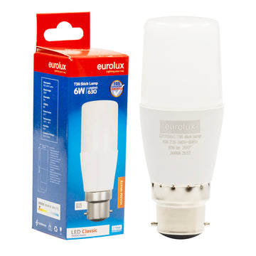 Eurolux Stick Lamp T36 6w LED B22 3000K 105lm