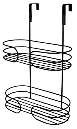 Image of Wildberry Matt Black Over The Door Shower Caddy