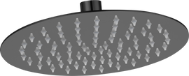 Brevik Round Shower Thin Shower Rose Black 200mm in Shower Heads