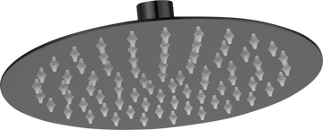 Brevik Round Shower Thin Shower Rose Black 250mm in Shower Heads