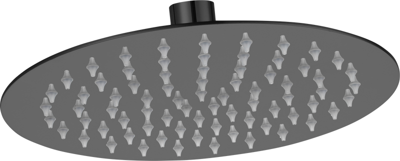 Brevik Round Shower Thin Shower Rose Black 250mm in Shower Heads