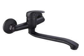 Pura Single Lever Sink Mixer Wall Type  Black in Faucets