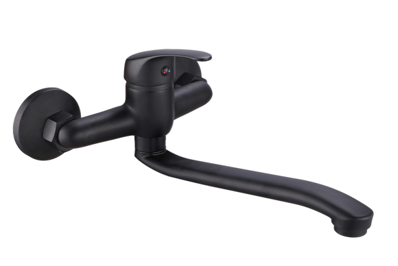 Pura Single Lever Sink Mixer Wall Type  Black in Faucets