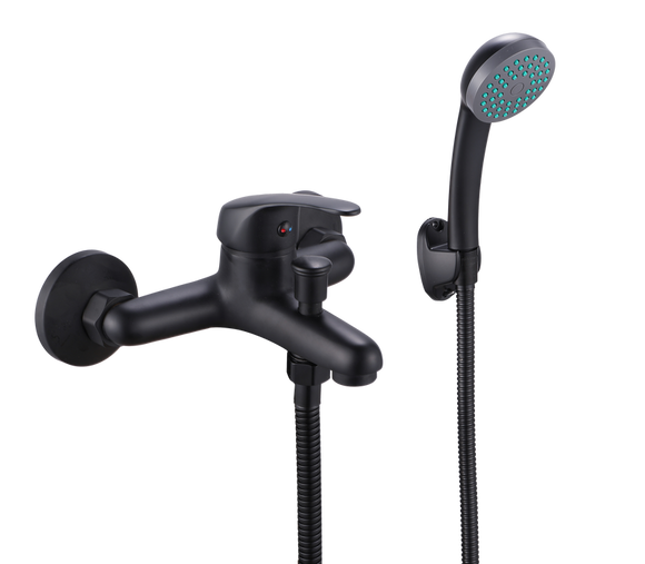 Pura Single Lever Bath Mixer Complete Black in Faucets