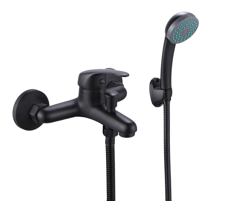 Pura Single Lever Bath Mixer Complete Black in Faucets
