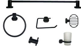 Brescia Bathroom Set 6Pce Black in Bathroom Accessory Sets