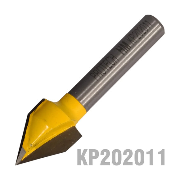 Pro-Tech V-Groove Router Bit 1/2' x 5/8' 60 Degree 1/4' Shank - image 01