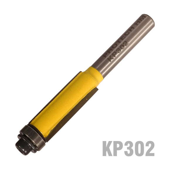 Pro-Tech Trim Router Bit 3/8' x 1'With Bottom Bearing 1/4' Shank - image 01