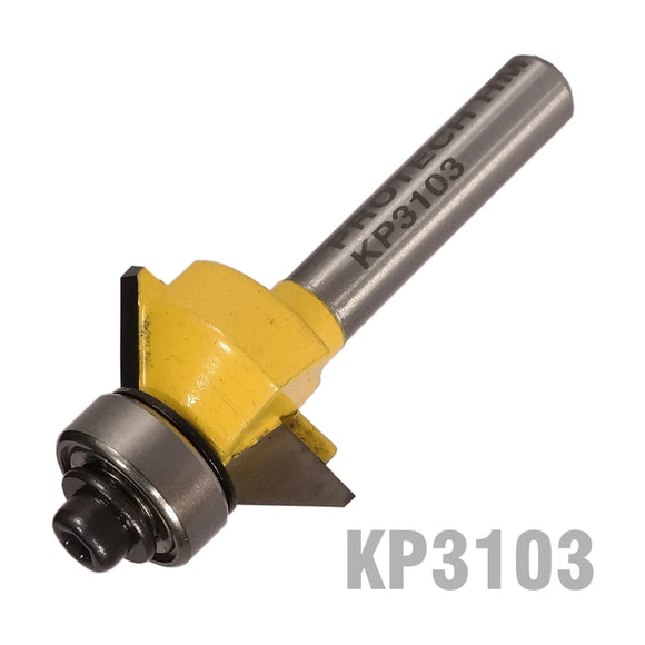Pro-Tech Router Bit Bevel Trim 1/2' x 1/4' Bottom Bearing 45 1/4' Shank - image 01