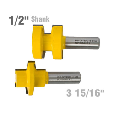 Pro-Tech Glue Joint Set 38mm x 28mm 2 Piece Set 1/2' Shank – Router Bit - image 01