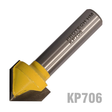 Pro-Tech V-Groove Router Bit TCT 1' x 1/2" Shank - image 01