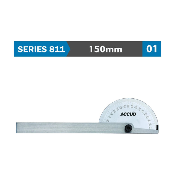 Accud Protractor 85 x 150mm 180° 0.3° Accuracy 1° Graduation - image 01