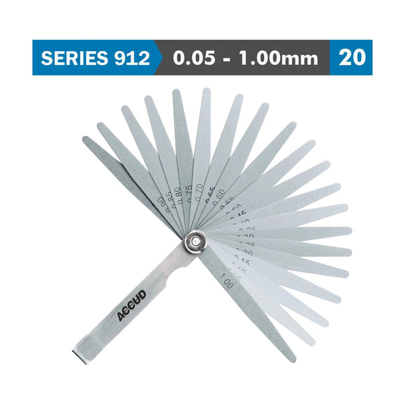 Accud Feeler Gauge 100mm 0.05 - 1.00mm 20 Leaves DIN 2275 - image 01