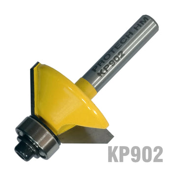 Pro-Tech Chamfer Router Bit TCT 45° 1 3/16' x 1/2' x 1/4' Shank - image 01