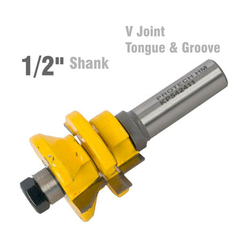 Pro-Tech V-Joint Tongue & Groove Assembly 1/2' Shank – Router Bit - image 01