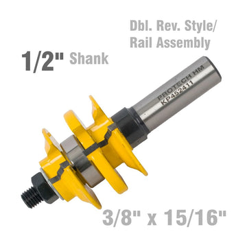 Pro-Tech Double Reversable Style & Rail Assembly Ogee 3/8' x 15/16' 1/2' Shank – Router Bit - image 01